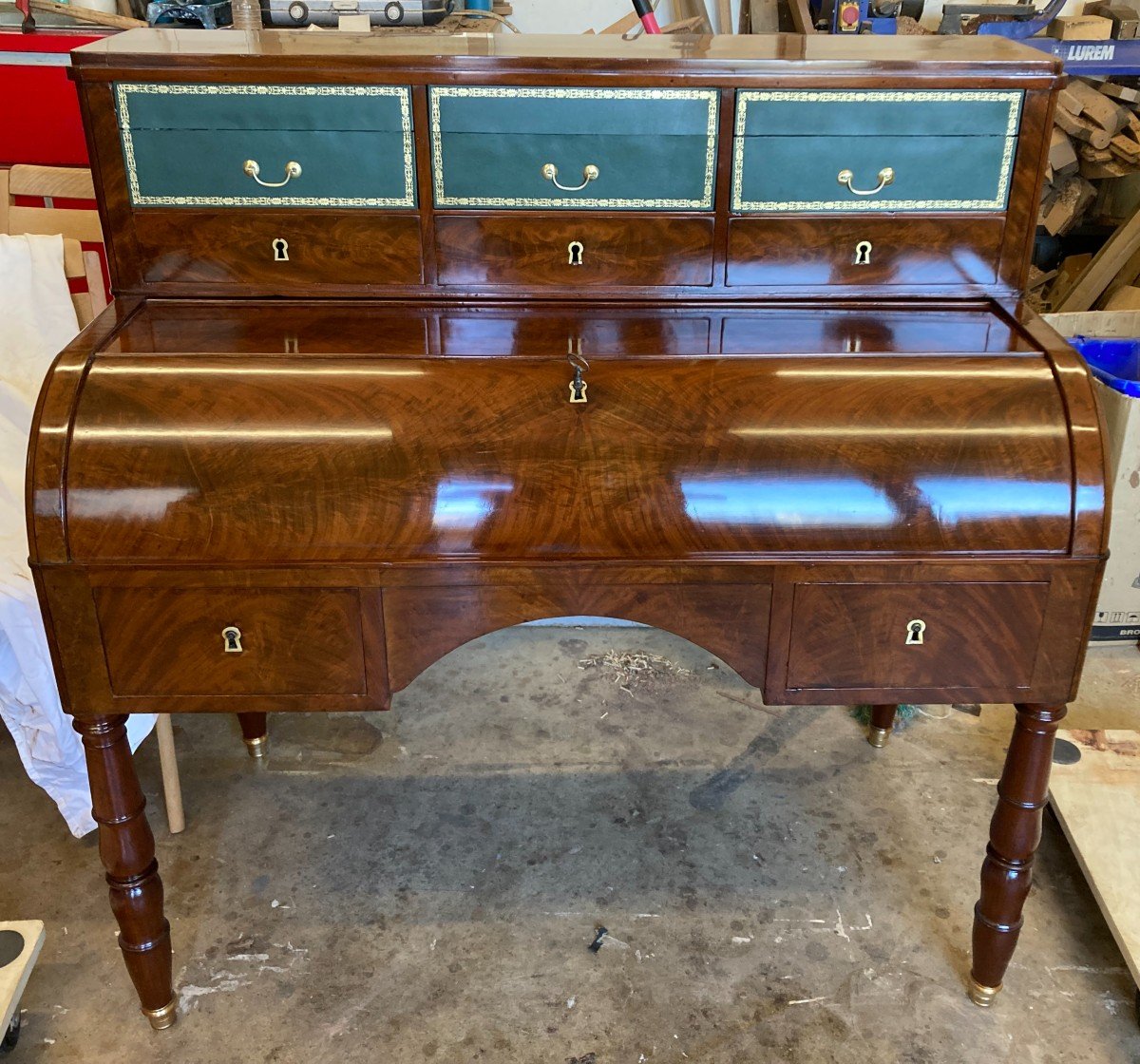 Bureau cylindre d'époque Restauration